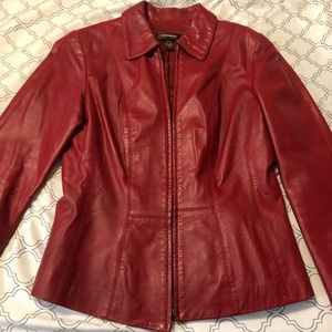 Danier red leather jacket